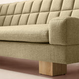 Scandinavian style teak wood upholstered couch