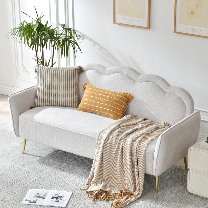 Contemporary teak wood 3 seater sofa
