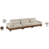 Scandinavian style teak wood sofa for modern interiors