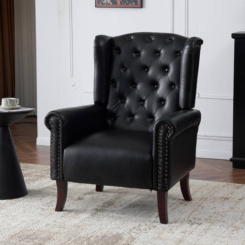 Solid Teak Wood Wingback Lounge Chair