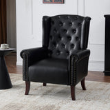 Solid Teak Wood Wingback Lounge Chair