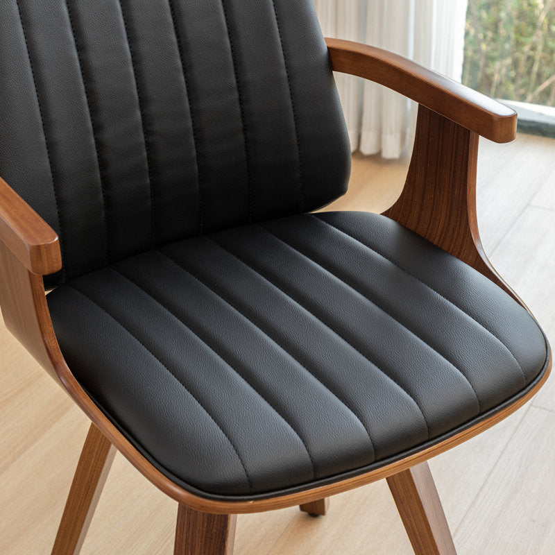 Modern dining chair with leatherette upholstery