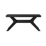 Modern rectangular teak wood coffee table in matte black