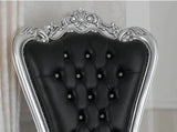 Elegant black and silver king throne chair for living room
