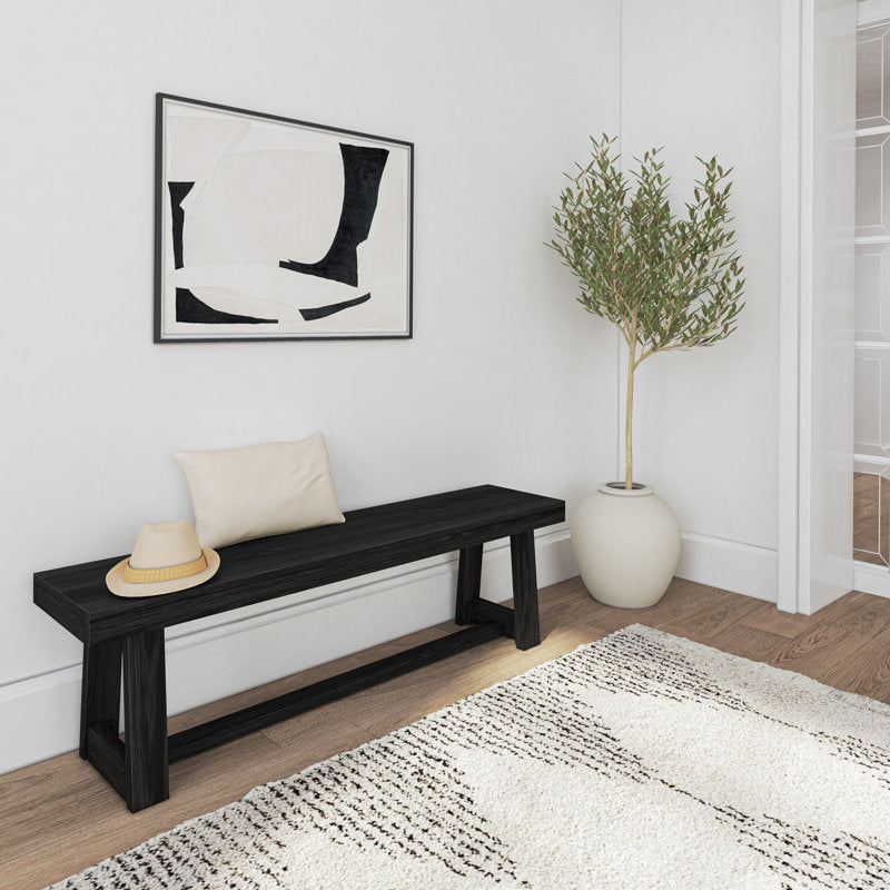 Minimalist black wooden coffee table