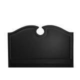 Luxury black bed with curved headboard