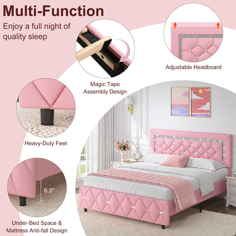 Elegant princess style teak wood bed for bedroom