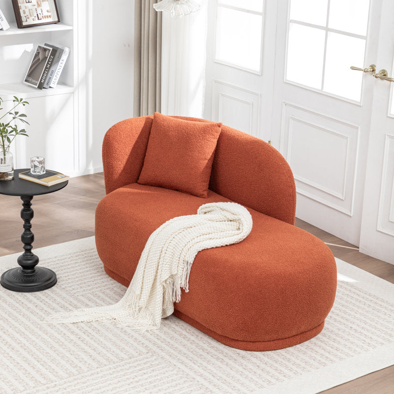 Soft bouclé fabric lounge chair for living room