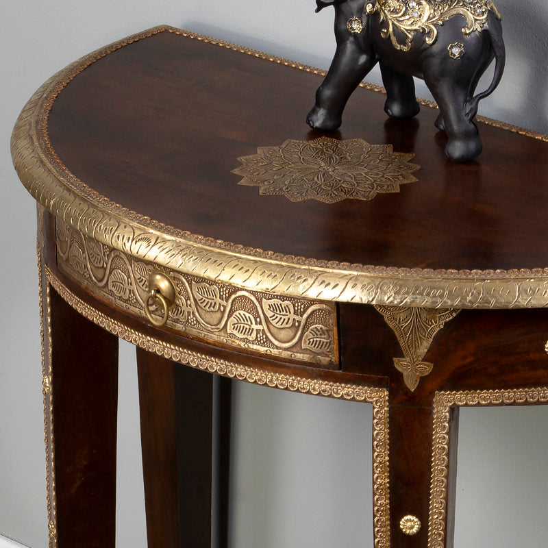 Traditional teak wood console table for living room