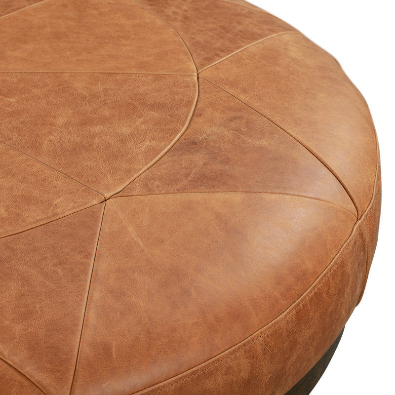 Modern brown leather coffee table ottoman furniture
