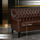 Handcrafted teak wood Chesterfield couch by Sky Rise Decor