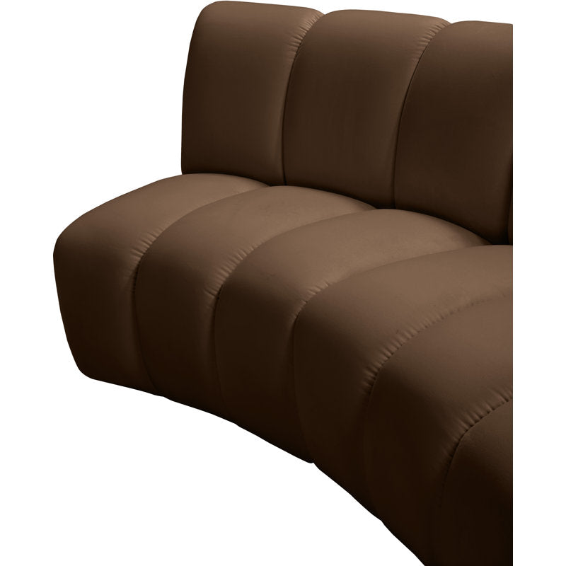 Elegant brown curved sofa set for luxury living room