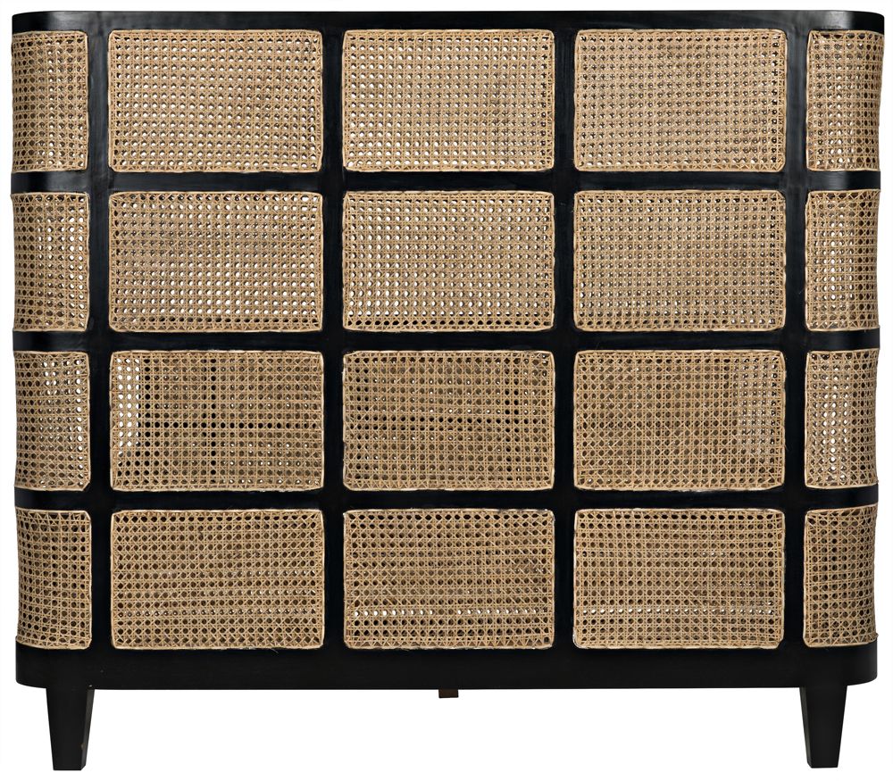 Classic teak wood bed with cane detailing