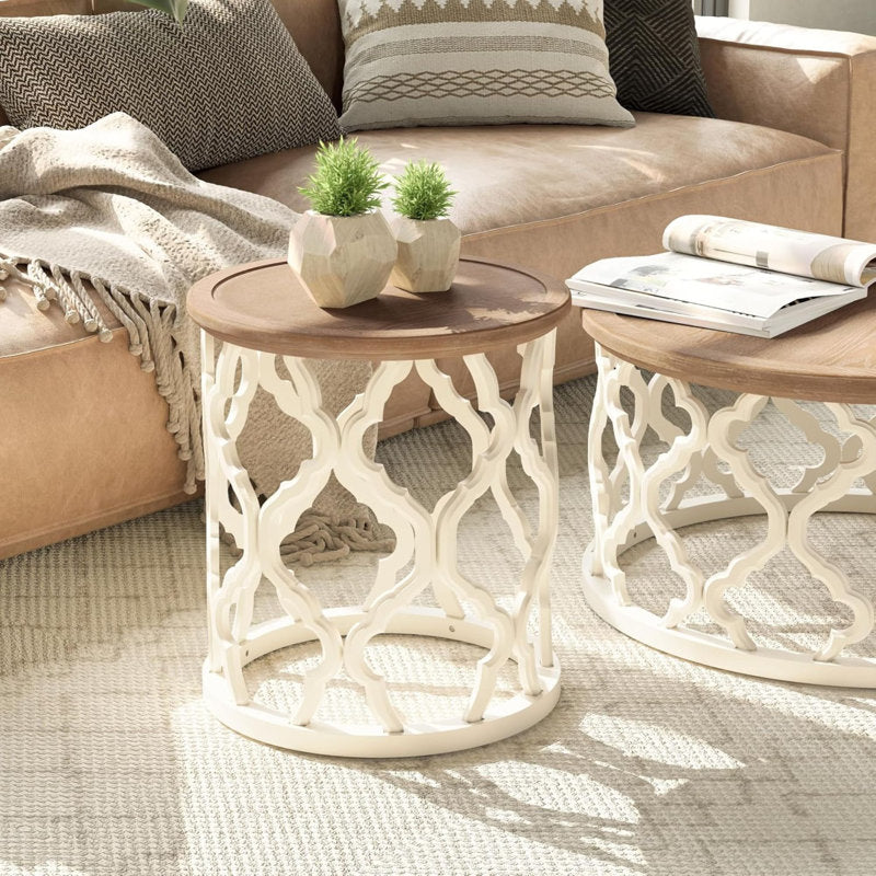Decorative teak wood accent table for home