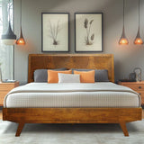 Solid wood bed frame minimalist bedroom design