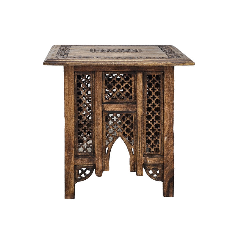 Decorative solid wood side table for home décor