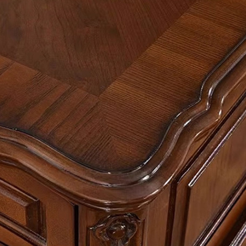 Premium teak wood workstation with carved details