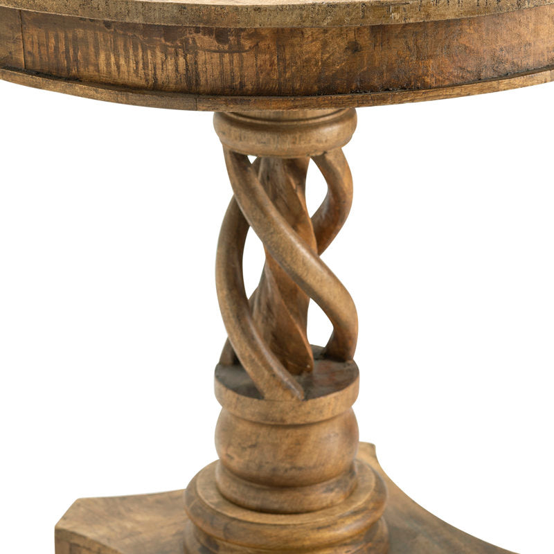 Handcrafted teak wood accent table for living room décor