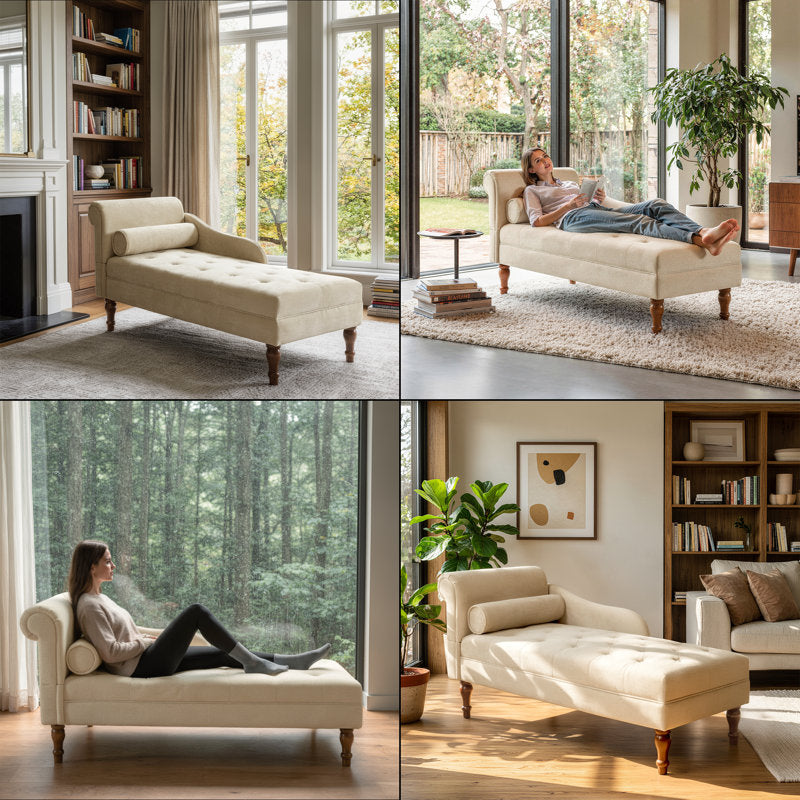 Luxurious teak wood corner chaise seat