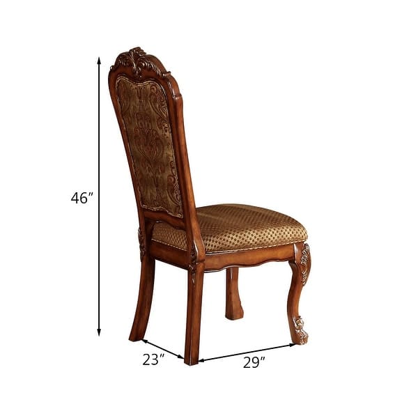 Handcrafted wooden dining set with carved chairs