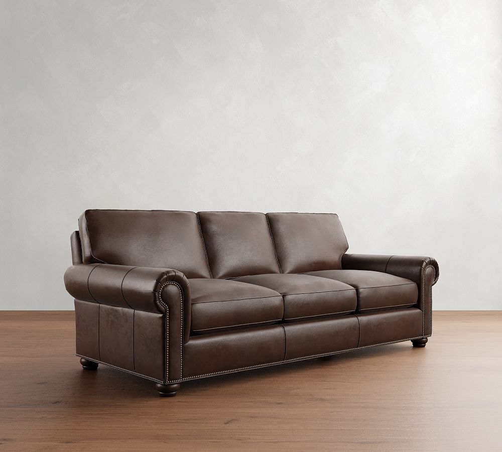 Luxury solid teak wood sofa with leather upholstery