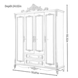Premium solid wood wardrobe with storage drawers and shelves