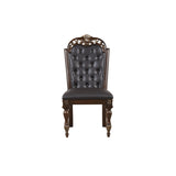 Hand carved teak wood dining table with upholstered chairs