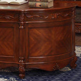 Handcrafted teak wood office desk for executive workspace