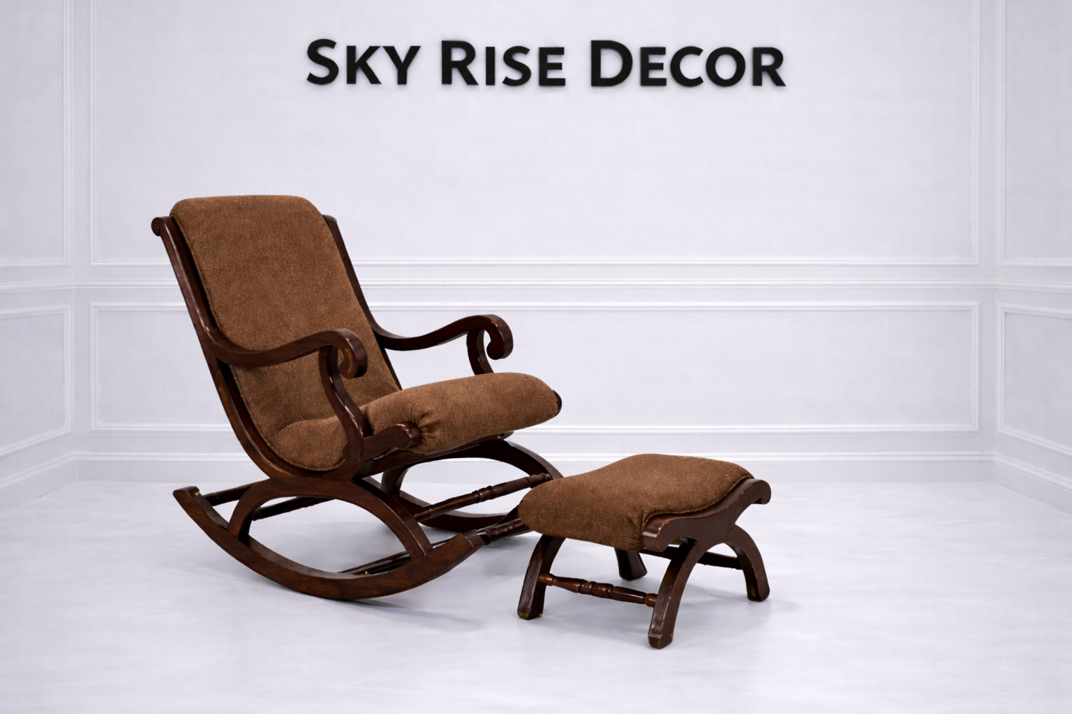 Premium Wooden Rocking Chair with Footrest for Ultimate Comfort