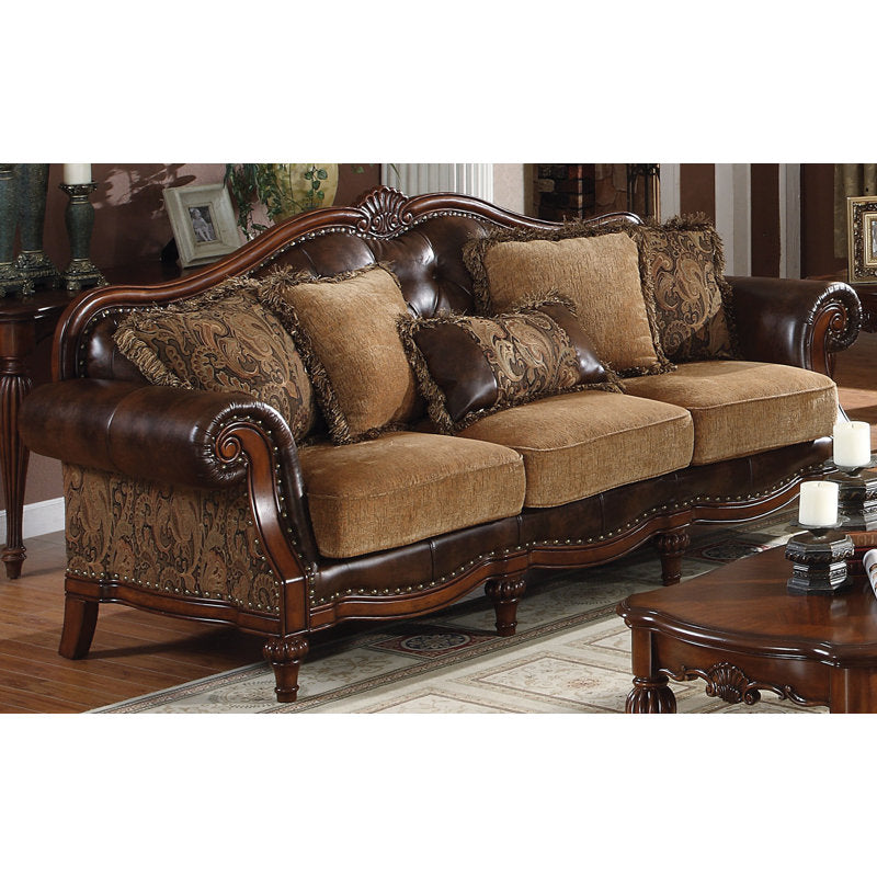 Sky Rise Decor luxury brown teak wood sofa design