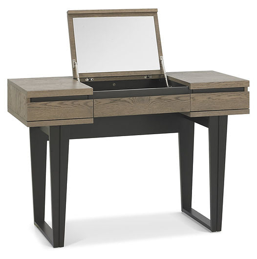minimalist dressing table with drawers and stool