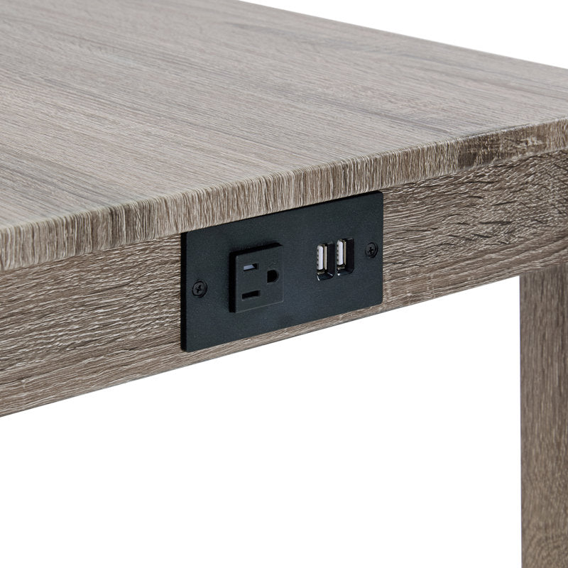 Wooden dining table with tuck away stools