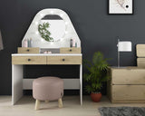 compact makeup table with storage drawers
