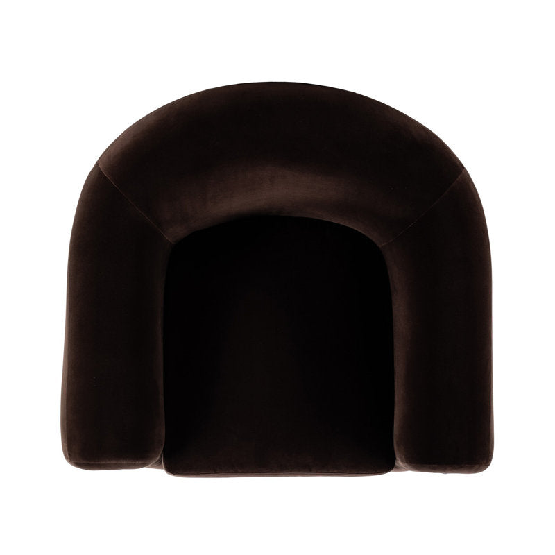 Dark brown velvet armchair for luxury interiors