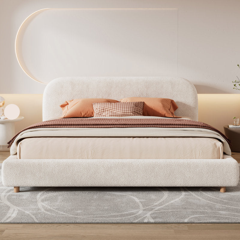 Contemporary luxury bed frame with soft upholstery