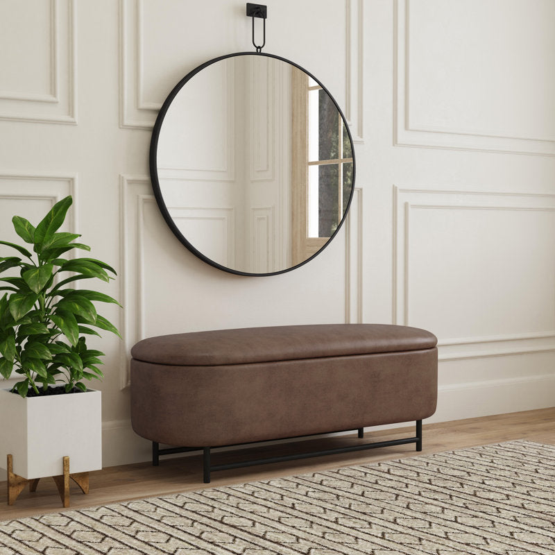 Elegant upholstered ottoman bench by Sky Rise Decor