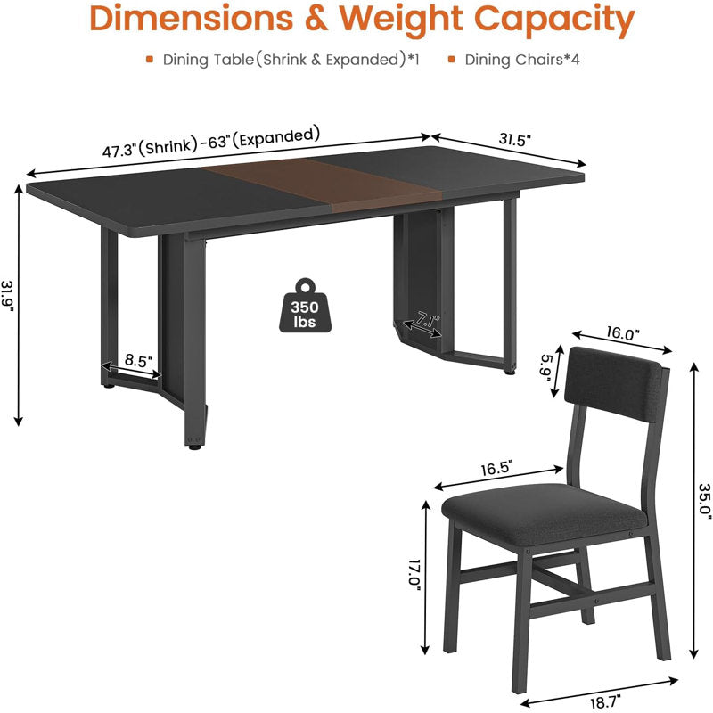 Elegant six seater dining table and chair set