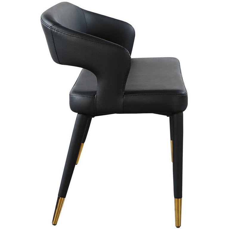 Stylish black indoor bench with gold accents