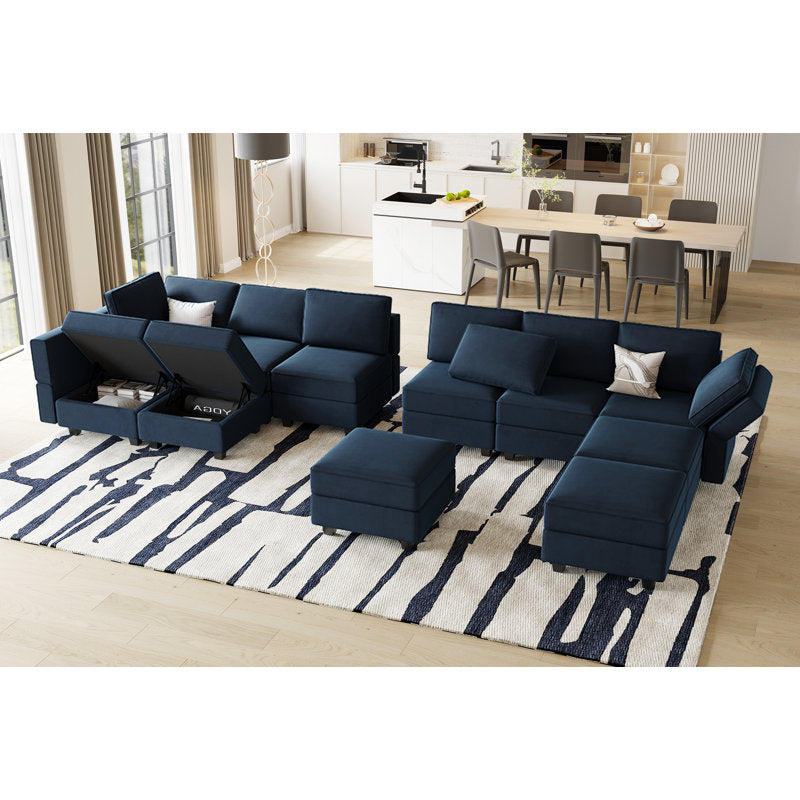 Luxury living room teak wood sofa set