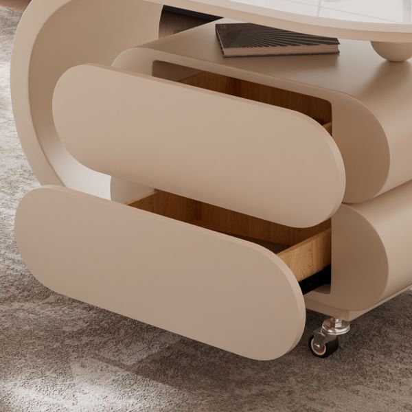 Minimalist oval coffee table for living room