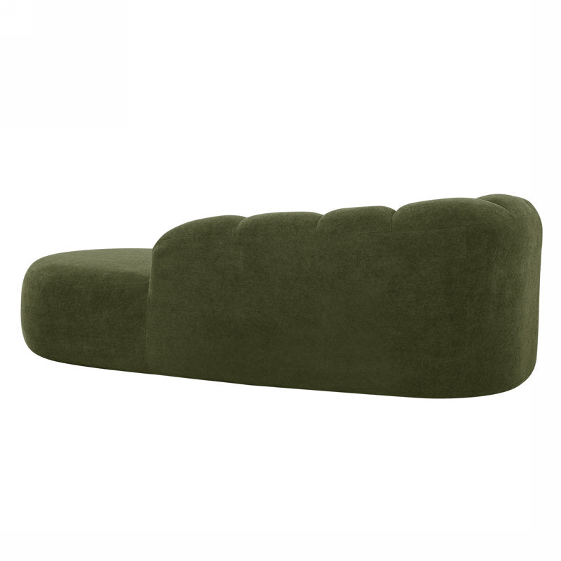 Designer curved sofa with premium textured fabric
