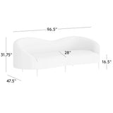 Luxury designer curved sofa in solid teak wood