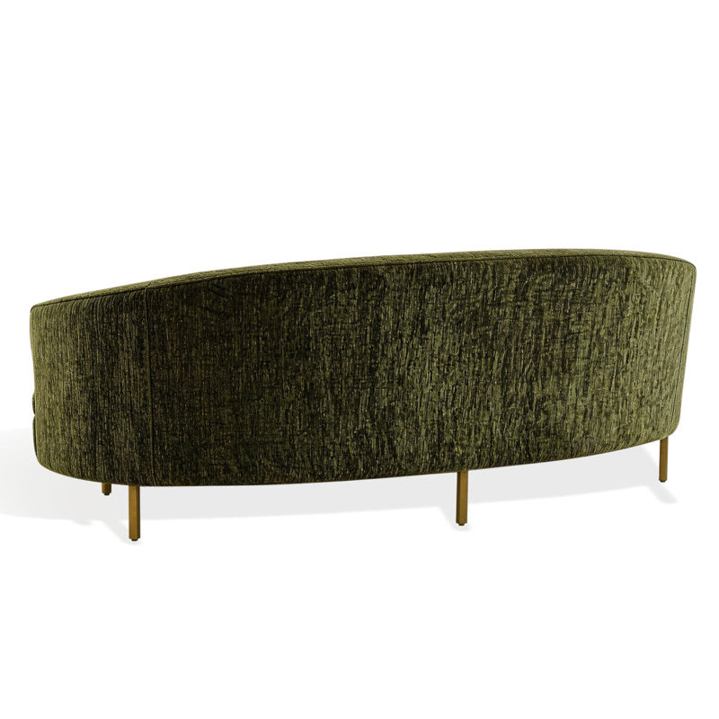 Designer curved sofa handcrafted from solid teak wood