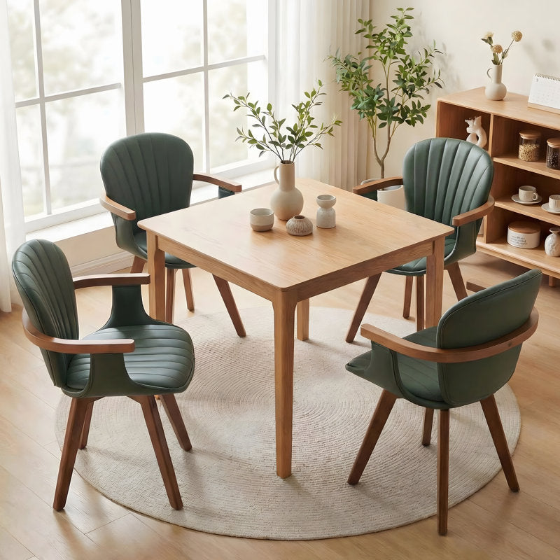 Stylish wooden dining set with luxury seating