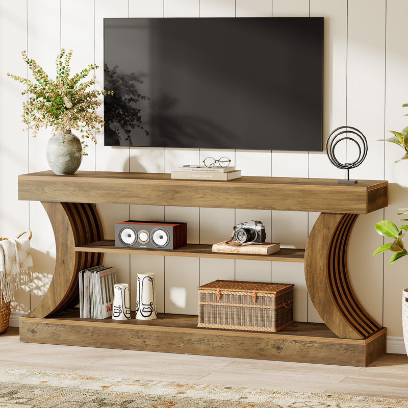 Premium wooden entryway table with curved legs