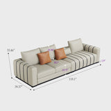 contemporary fabric sofa with solid wood base