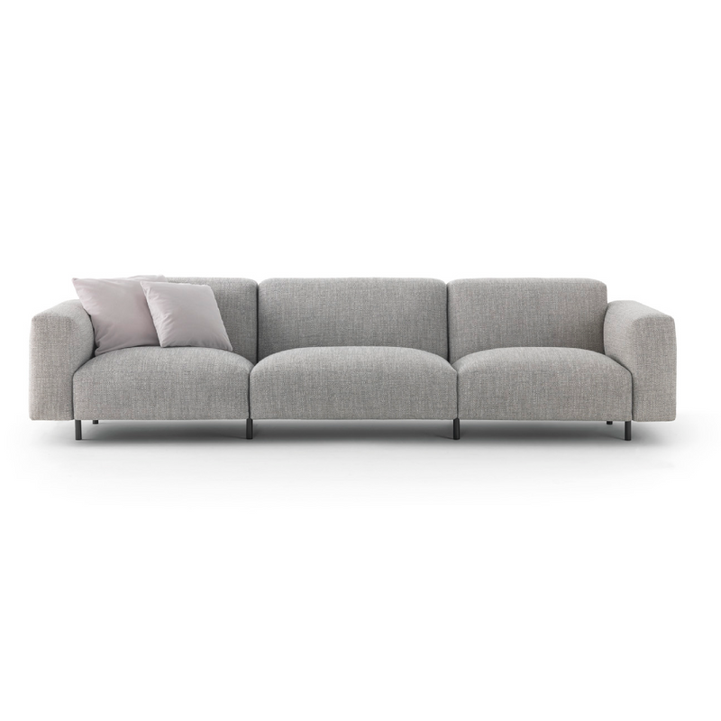 Luxury minimalist sofa with wood base