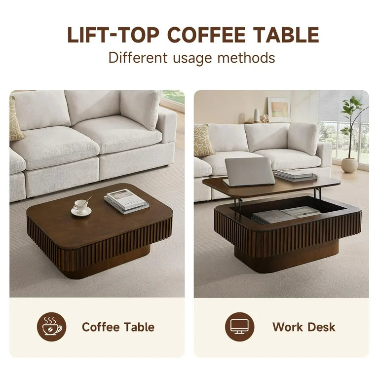 Multi-functional coffee table with hidden storage space