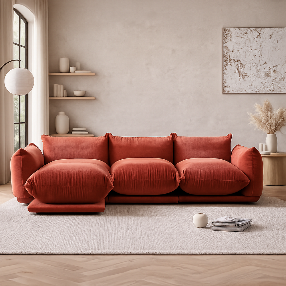 Modern Solid Teak Wood 3 Seater Sofa