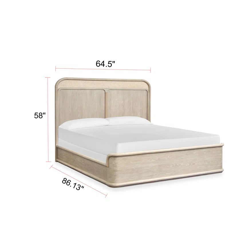 modern bedroom bed with curved wood design